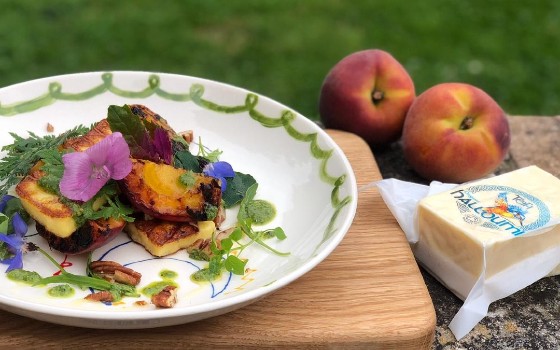 Teifi Halloumi & Grilled Peaches Recipe